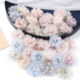 10PCS 4.5CM Organza Hibiscus Yarn Flower DIY Clothing Accessories