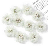10PCS 4.5CM Organza Hibiscus Yarn Flower DIY Clothing Accessories
