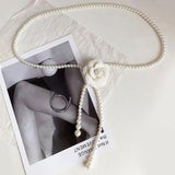 Camellia Thin Chain Waistband Small Fragrant Flower Pearl Belt Decor
