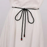 Versatile Love Knot Women's Thin Belt Skirt Cotton Cord Long Waist Chain