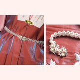 Women Hanfu Pearl Belt Retro Waist Belt Ancient Style Elastic Chain