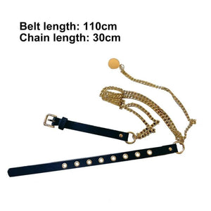 Vintage Waist Chain Braided Hip Hop Lock Pendant Belt