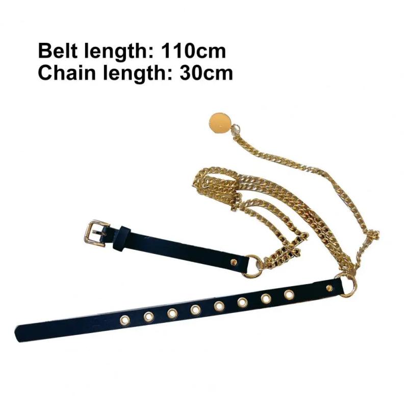 Vintage Waist Chain Braided Hip Hop Lock Pendant Belt