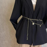 Vintage Waist Chain Braided Hip Hop Lock Pendant Belt