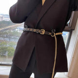 Vintage Waist Chain Braided Hip Hop Lock Pendant Belt