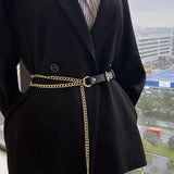 Vintage Waist Chain Braided Hip Hop Lock Pendant Belt