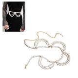 Adjustable Length Waist Chain with Layered Pearl Female Girls Waist Rope D46A