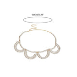Adjustable Length Waist Chain with Layered Pearl Female Girls Waist Rope D46A