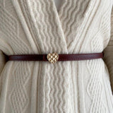 Leather Thin Waistband Pants Classic Waist Chain Love Heart Hollow Girdle