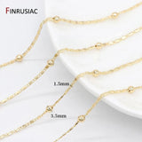 14K Plated Brass Beads Chains for Jewelry Making