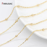 14K Plated Brass Beads Chains for Jewelry Making