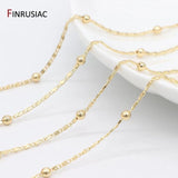 14K Plated Brass Beads Chains for Jewelry Making