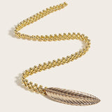 Silver Leaf Waist Chain Women Metallic Stretch Thin Elastic Belts