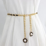 Women's Flower Pearl Pendant Waist Chain Dress Shirt Decoration