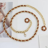 Women's Flower Pearl Pendant Waist Chain Dress Shirt Decoration