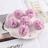 10Pcs 35mm Lace Ball DIY Elastic Flower Pompoms Craft Plush Mesh Pendant
