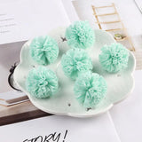 10Pcs 35mm Lace Ball DIY Elastic Flower Pompoms Craft Plush Mesh Pendant