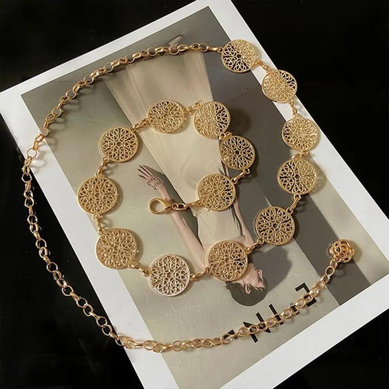 Metal Hollow Out Waist Chain Lady Waistband Belt