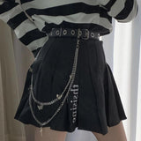 Gothic Punk Pants Jeans Waist Chain with Cross Butterfly Pendant Jewelry Belt
