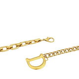 Brass Chain Style Punk High Waist Belt with Letter D Pendant