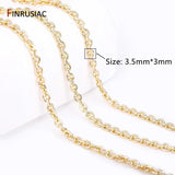 14K Plated Brass Cross Link Chains for Jewelry Making