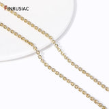 14K Plated Brass Cross Link Chains for Jewelry Making