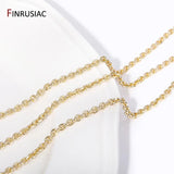 14K Plated Brass Cross Link Chains for Jewelry Making