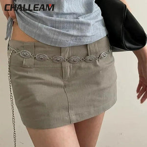 Retro Silver Waist Chain for High-End Dresses