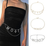Rhinestone Letter Waist Chain Crystal Belly Chain