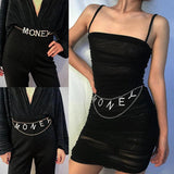 Rhinestone Letter Waist Chain Crystal Belly Chain
