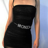 Rhinestone Letter Waist Chain Crystal Belly Chain