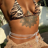 Rhinestone Waist Band Slimming Waist Chain