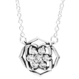 Tree Of Life Sparkling Snowflake Rose Petals Necklace
