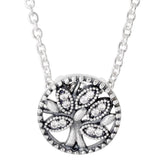 Tree Of Life Sparkling Snowflake Rose Petals Necklace