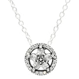 Tree Of Life Sparkling Snowflake Rose Petals Necklace