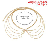 Multilayer Geometric Retro Metal Waist Chain