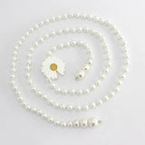 Fairy Sweet Bow Dress Acrylic Pearl Waist Chain Thin Belts