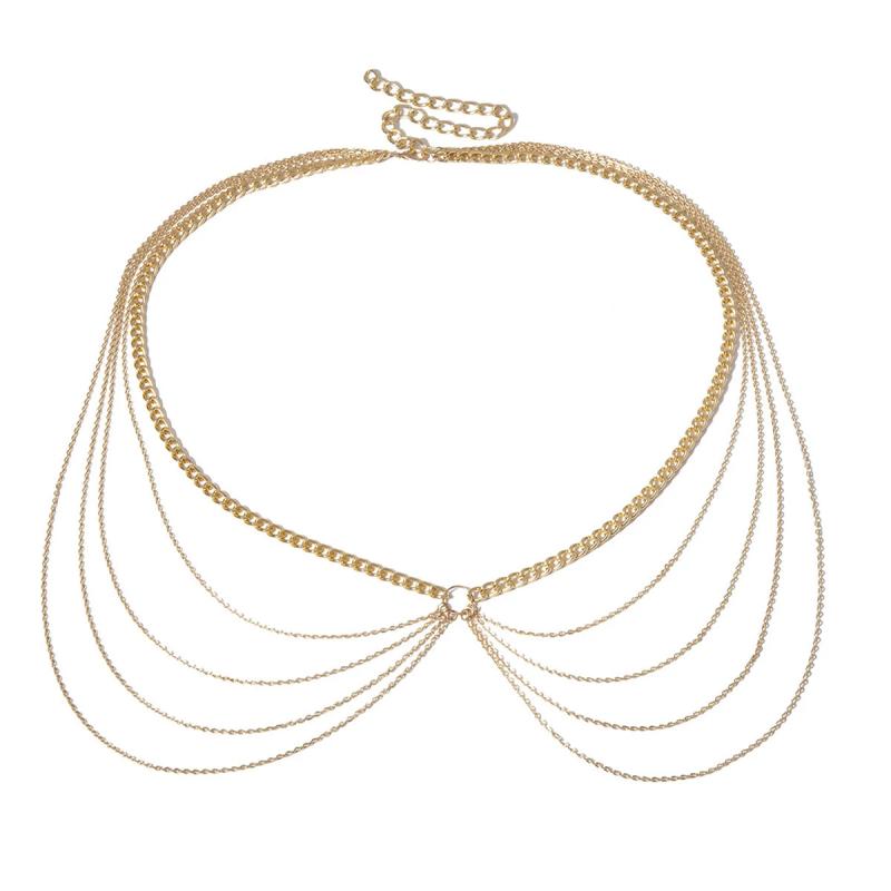 Vintage Multi-storey Chain Belts for Women Waistbands Metal Aluminium