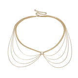 Vintage Multi-storey Chain Belts for Women Waistbands Metal Aluminium