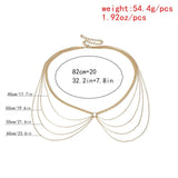 Vintage Multi-storey Chain Belts for Women Waistbands Metal Aluminium