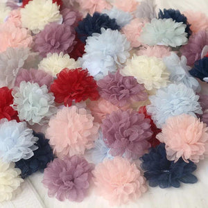 10 Pcs Chiffon Flowers for DIY Hair Accessories Headband Wedding Dress