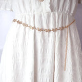 Butterfly Rhinestones Women Thin Belt Silver Metal Adjustable Waist Strap