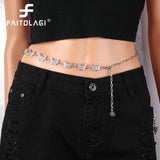 Butterfly Rhinestones Women Thin Belt Silver Metal Adjustable Waist Strap