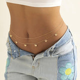 Butterfly Rhinestones Women Thin Belt Silver Metal Adjustable Waist Strap