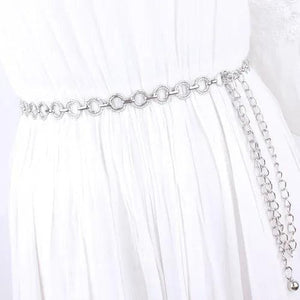 Women's Metal Chain Belts Fringes Tassel Circle Straps