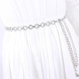 Women's Metal Chain Belts Fringes Tassel Circle Straps