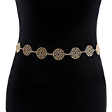Retro Silver Carved Hollow Out Chain Long Belts Dress Decorative Lady Waistband