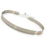 Silver Bling Waistband Plate Chains Waist Belt Mirror Waistband