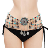 Rhinestone Belly Dance Waist Belt Tassel Chain Body Jewelry