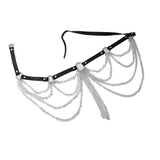 Layered Leather Belt With Chains Body Sexy Harness Waist Goth Accessories